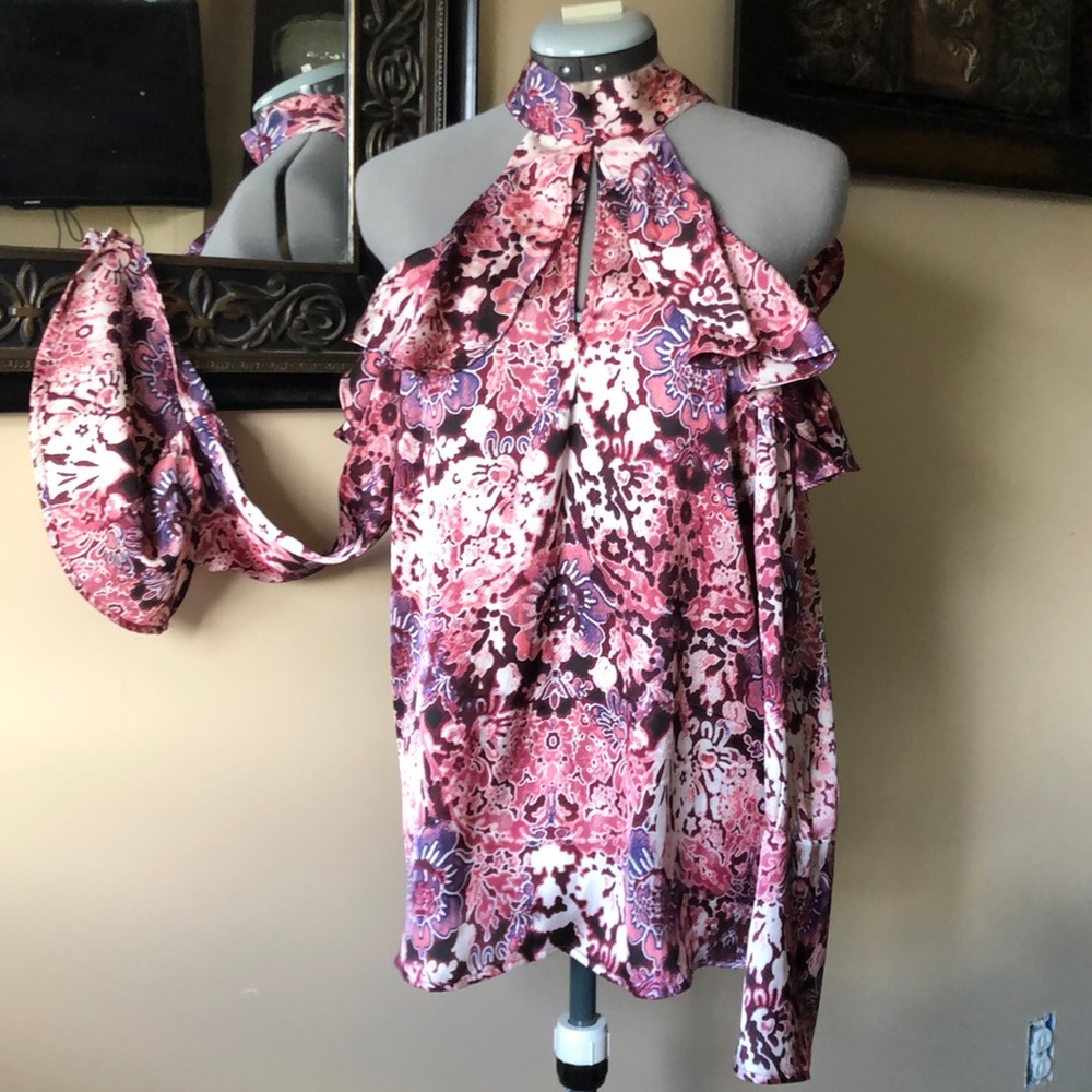 Long sleeve drop shoulder blouse